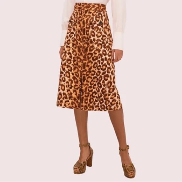 Kate Spade Panthera Canvas Midi Skirt Size 0 - Picture 11 of 11